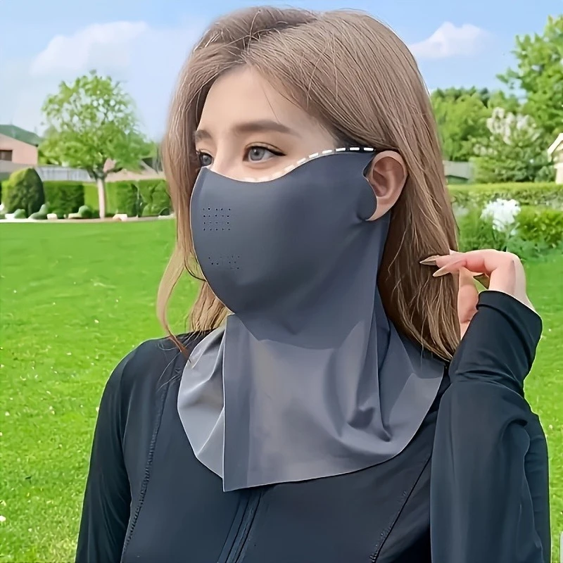 Masque Réutilisable Tissu Ice Silk UV – Lot de 1, Taille Unique