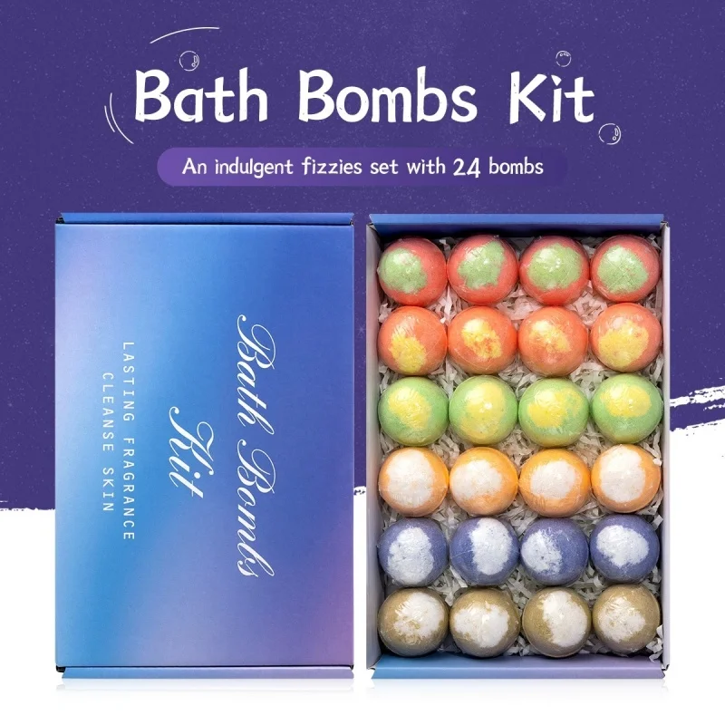 24pcs Bath Bombs for Kids Inside Bath Bombs Gift Set Natural Organic Kids Bubble Bath Fizzy for Girls Boy S3d0f334b34934a818aece1c35b7056f2v