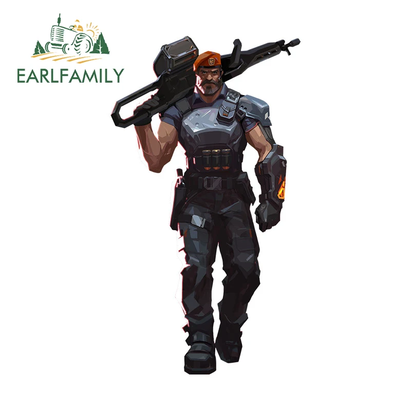 

EARLFAMILY 13 см x 7,3 см Brimstone Valorant автомобильные наклейки видеоигра графическая наклейка на окна багажника холодильника