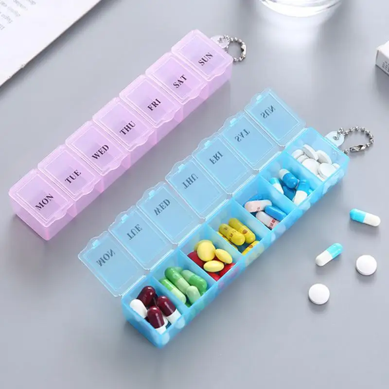 Pill Box Clear Travel Pill Organizer Dust Proof Pill Organizer Mini Pill Sorter Stylish Medicine Organizer 7 Cells Pill Boxes