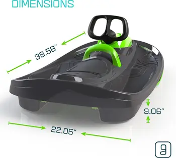 Snow Sled for Kids Adults Toboggan Sled Easy Turning Steering Wheel Anti Slip Seat Pull Up Brake Durable Plastic Sled 5