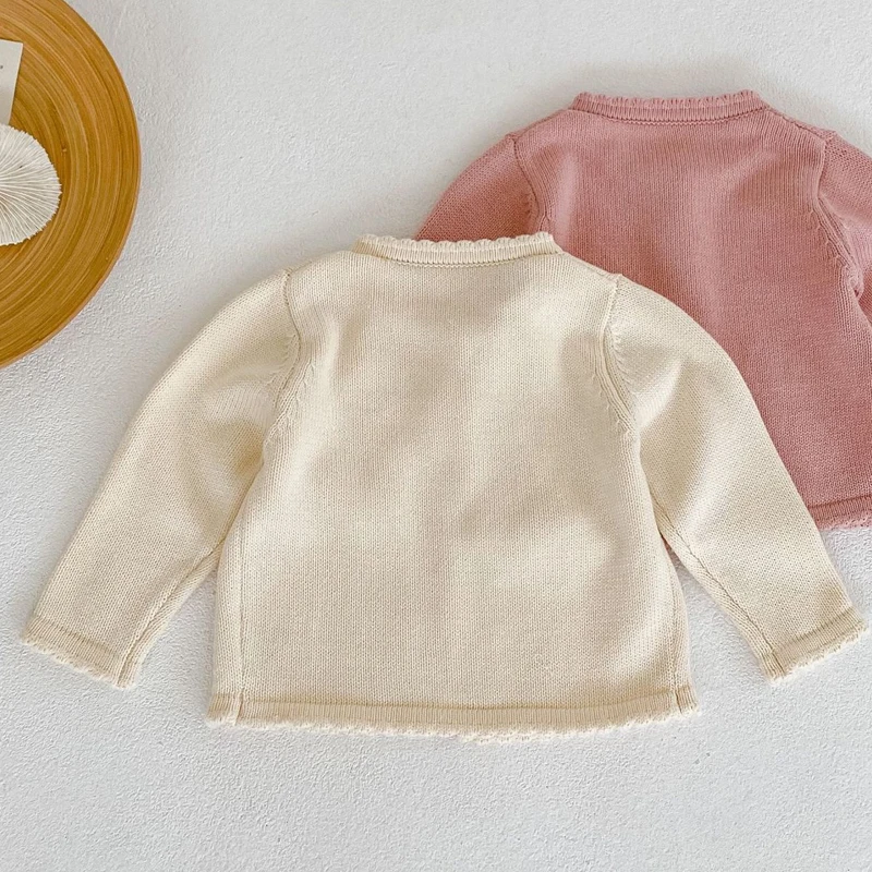 Baby Girls Sweater Autumn baby clothing 0-3 year old baby girl sweet hundred tower cardigan cotton yarn knitted sweater round neck jacket
