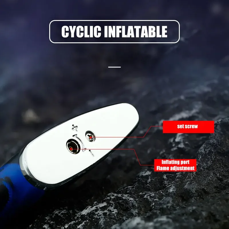 JOBON Red Flame Inflatable Lighter Push to Light Zinc Alloy Material Adjustable Flame Size Exquisite Shape