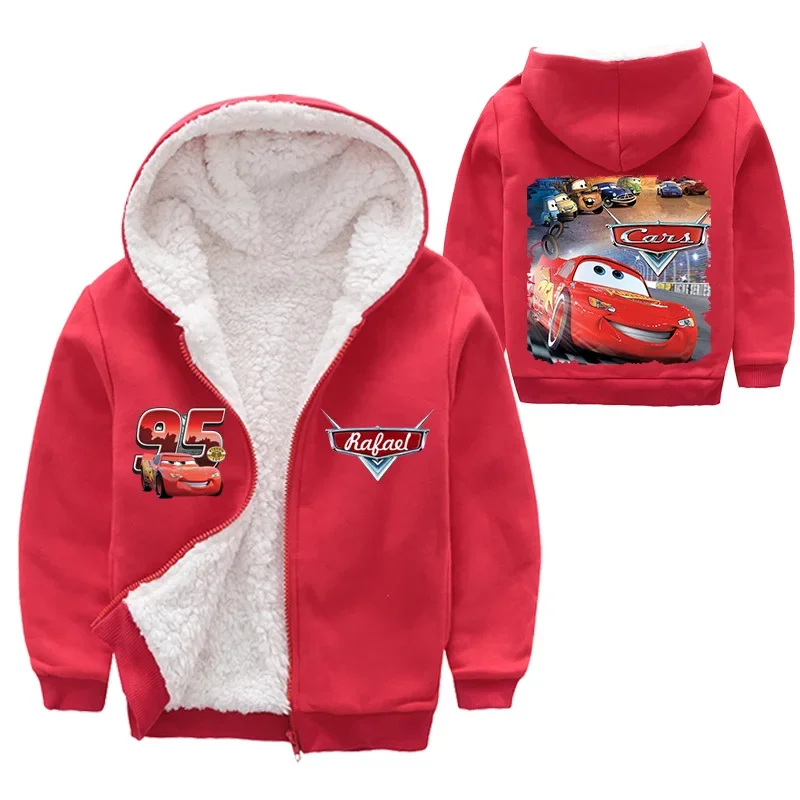 Children Winter Thick Coat Cartoon Pixar Cars Lightning McQueen Baby Boy Outerwear Kid Girl Zipper Jacket Pullover Overcoat 2-16 children outerwear