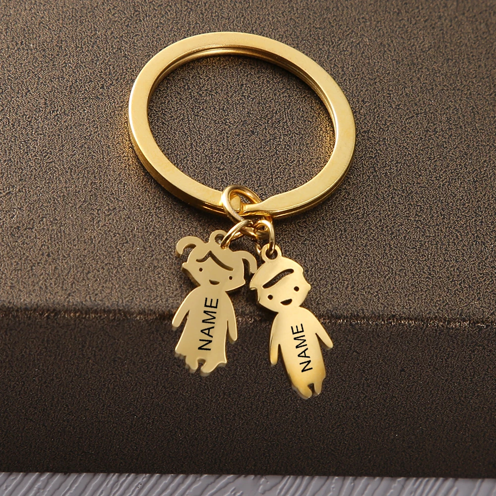 Boy Girl Dog Cat Personalized Engrave Name Keychain Custom