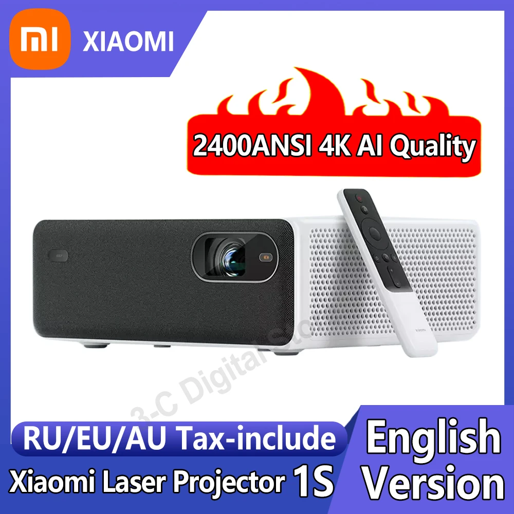 2022 New Xiaomi Laser Projector 1s 2400ansi Lumens 1920*1080p Hd Alpd