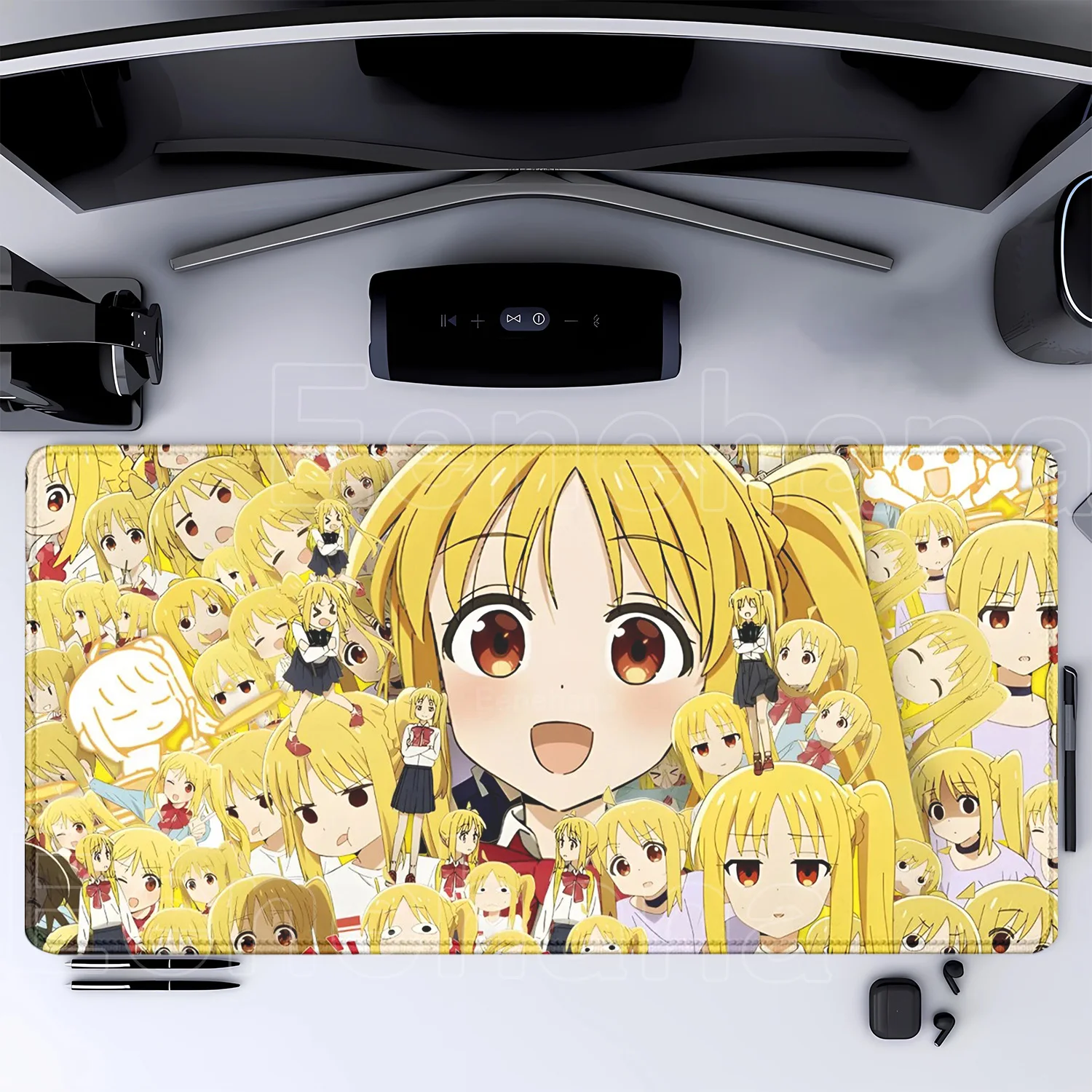 Bocchi The Rock Large Gaming Mousepad - HD Print Rubber Desk Mat with Locking Edge and Non-Slip Base