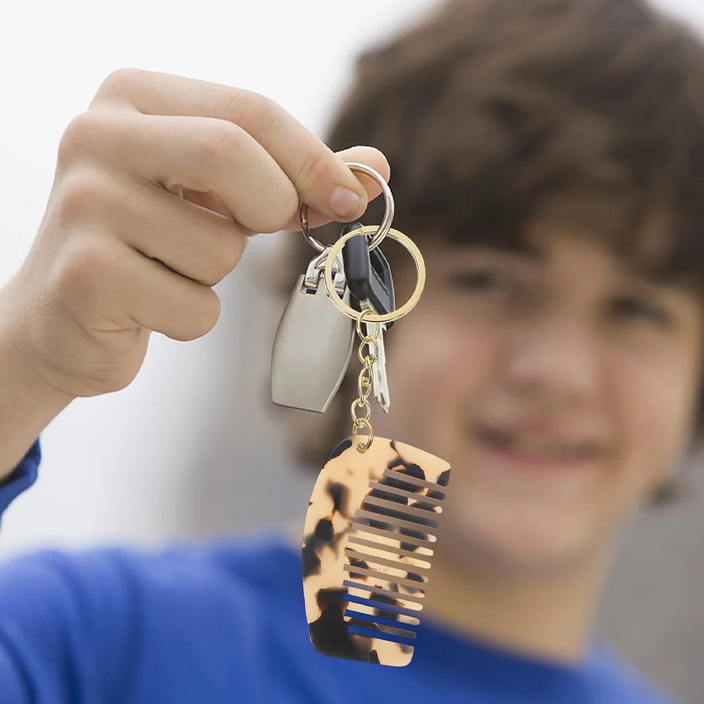 

4 Pcs Mini Comb Small Hair Combs Wide Tooth For Curly Travel Keychain Pocket Detangler Creative Acetate Sheet Fob