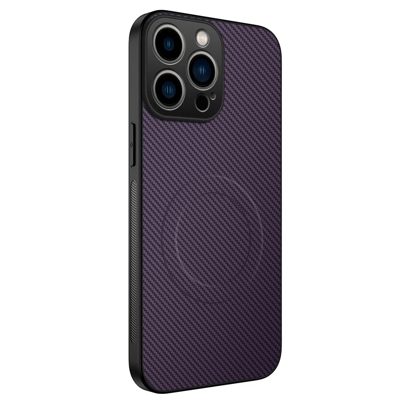 Carbon Fibre Magnetic Shockproof Phone Case with Camera Bumper