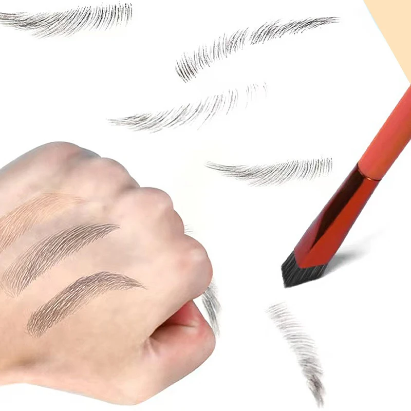 와일드 눈썹 브러쉬, 다기능 시뮬레이션 눈썹 헤어 메이크업 브러쉬, 사각형 입체 페인팅, 헤어 라인 눈썹 도구, 1pc