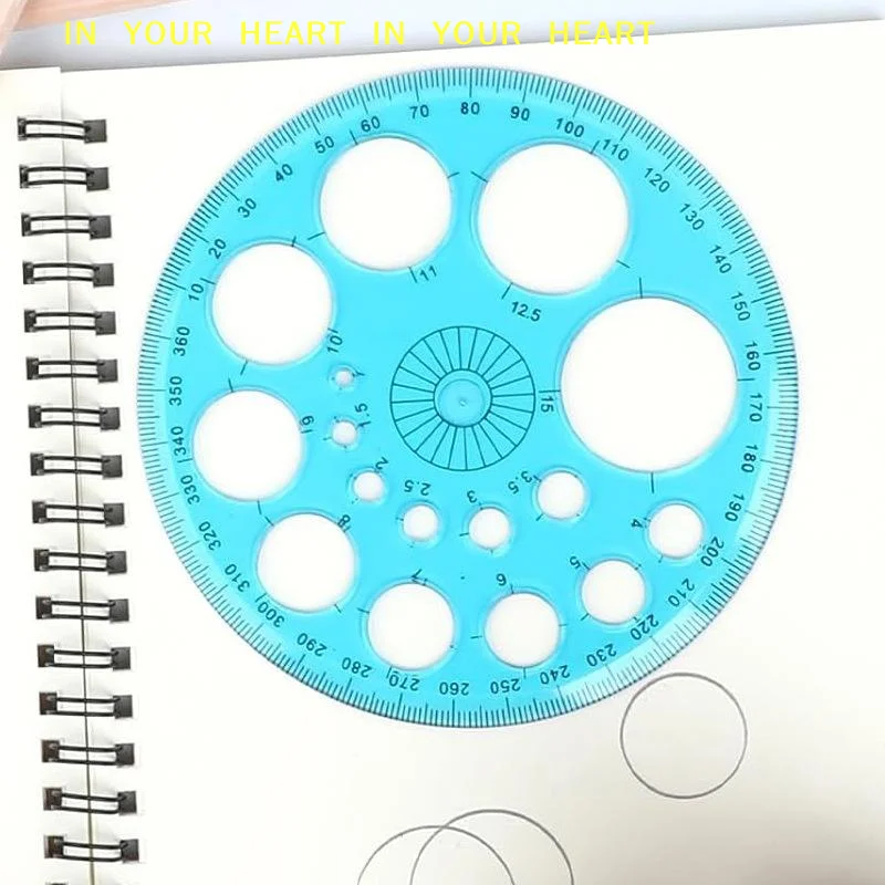【X】1/2/3Pcs 원형 그리기 도형 기하학적 그리기 스텐실 도구 다기능 기하학적 템플릿 플라스틱 측정 자
