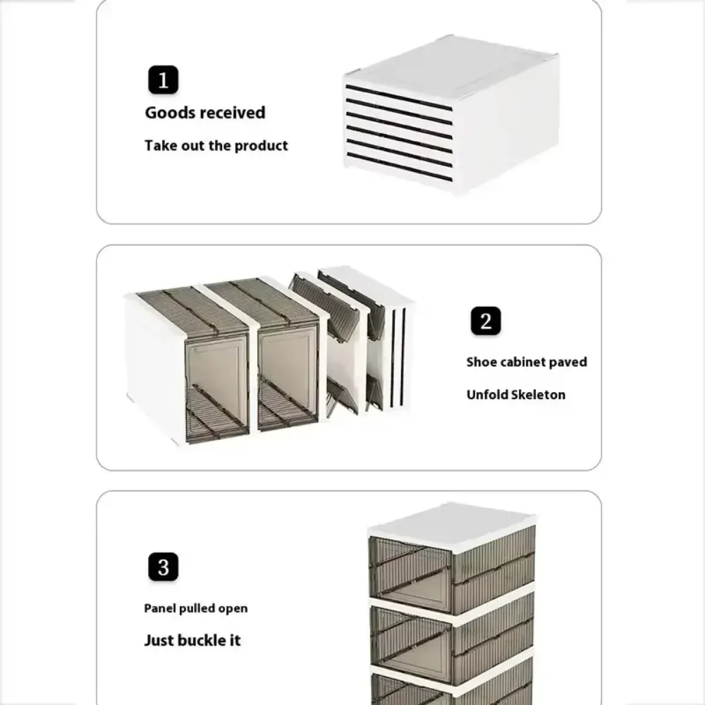 Multi Layer Shoe Box Thickening No Installation Required Transparent Simple Shoes Organizer Foldable Easy Dust-Proof Storage Box