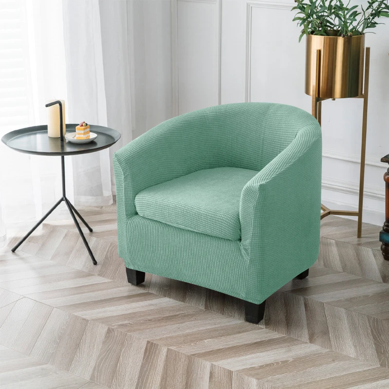 Chair Cover Sofa Cover Furniture Cover 2pcs/set Club Tub Chair Cover Solid Color Polar fleece Armchair Slipcover Elastic Sofa Slipcovers with Cushion Cover Living Room