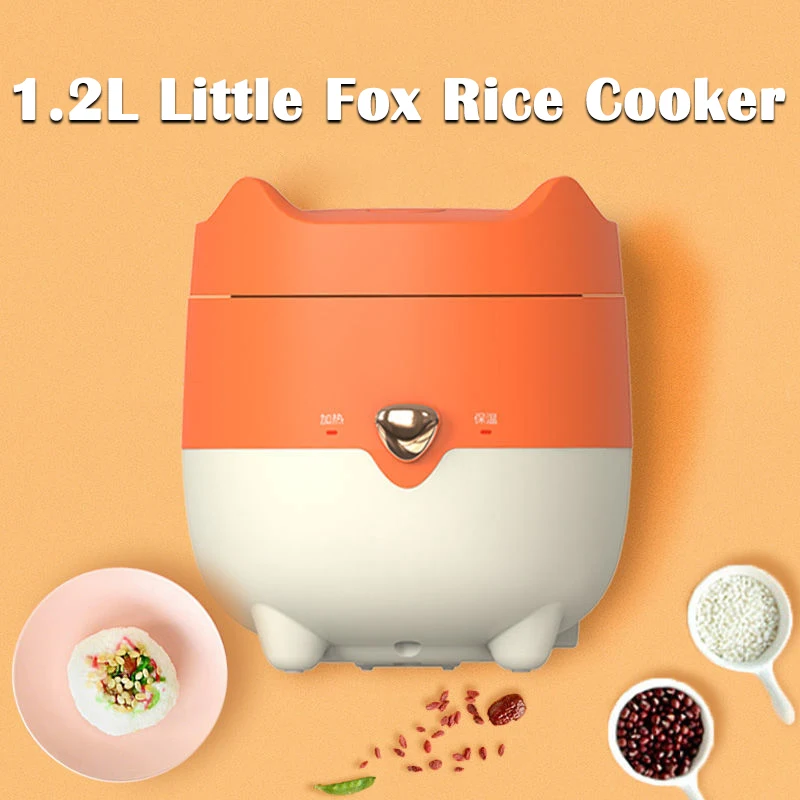 New Mini rice cooker Small 1.2L  Rice Cooker Domestic cooking pot midea Fox Line Red kawayi kitty Smart Cooker one key 213A 105B