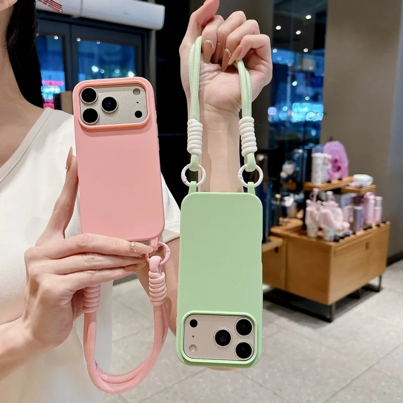 Shockproof Wrist Strap Case with Portable Hand Lanyard and Soft Silicon Candy Cover