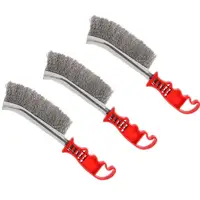 Steel Wire Brush/Wooden Metal Rust Removal Roller Brush Polishing Barbecue Cleaning Brush Suitable for Cleaning Barbecue Grilles 1