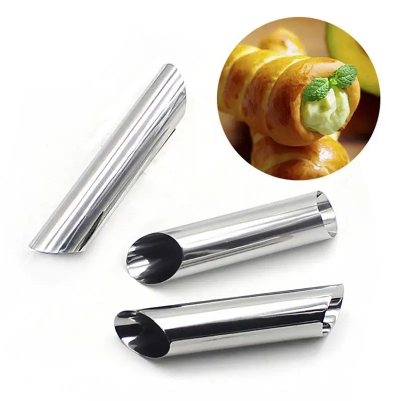 12 Pcs Cannoli Forms Cake Horn Mold Stainless Steel Cannoli Tubes Shells Cream Horn Mould Pastry Baking Mold Kitchen Gadgets