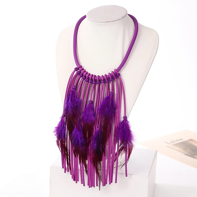 

New Designer Handmade Women Necklaces Hyperbole Sweater Chains Complicated Silicone Rubber Necklaces Unique Clothes Accessories
