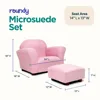 Roundy Child Size Chair with Microsuede Ottoman, Kids Chair, Toddler Chair with Ottoman, Toddler Sofa Couch for Girls 3