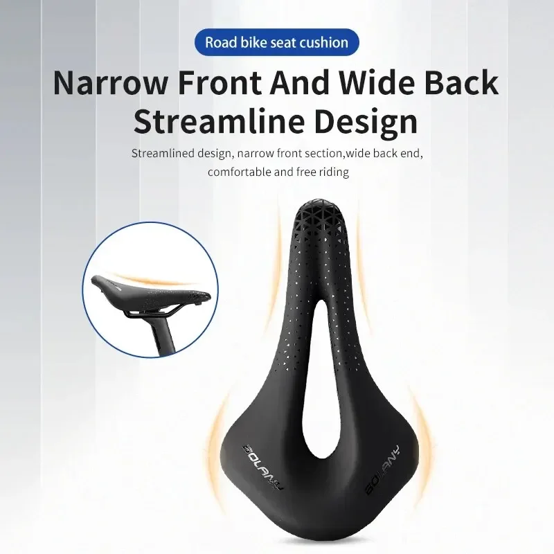 Bicycle Saddle PU Leather Ultralight Breathable Comfortable MTB Bike Seat Accessories