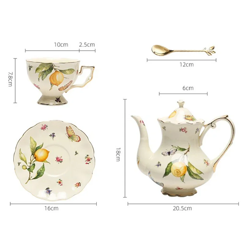 European Ceramic Lemon Coffee Set - طقم قهوة ليمون...