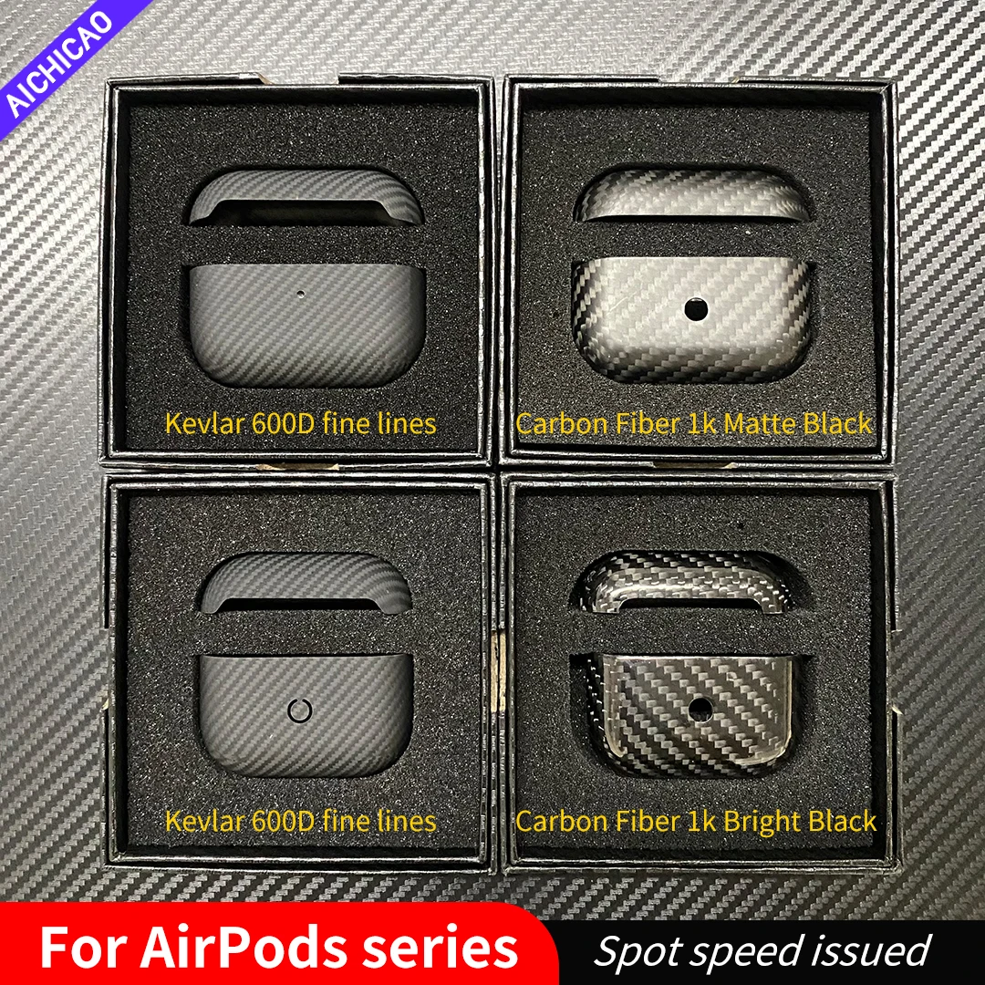 Carbono 600d Fibra de Aramida Fina-grão para Airpods Pro Capa de Fibra de Carbono Ultra-fino Escudo Duro Fone de Ouvido Acessórios Case de
