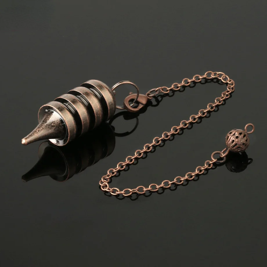 Gold Metal Pendulum for Divination with Copper Pendant - Real Reiki Dowsing Tool