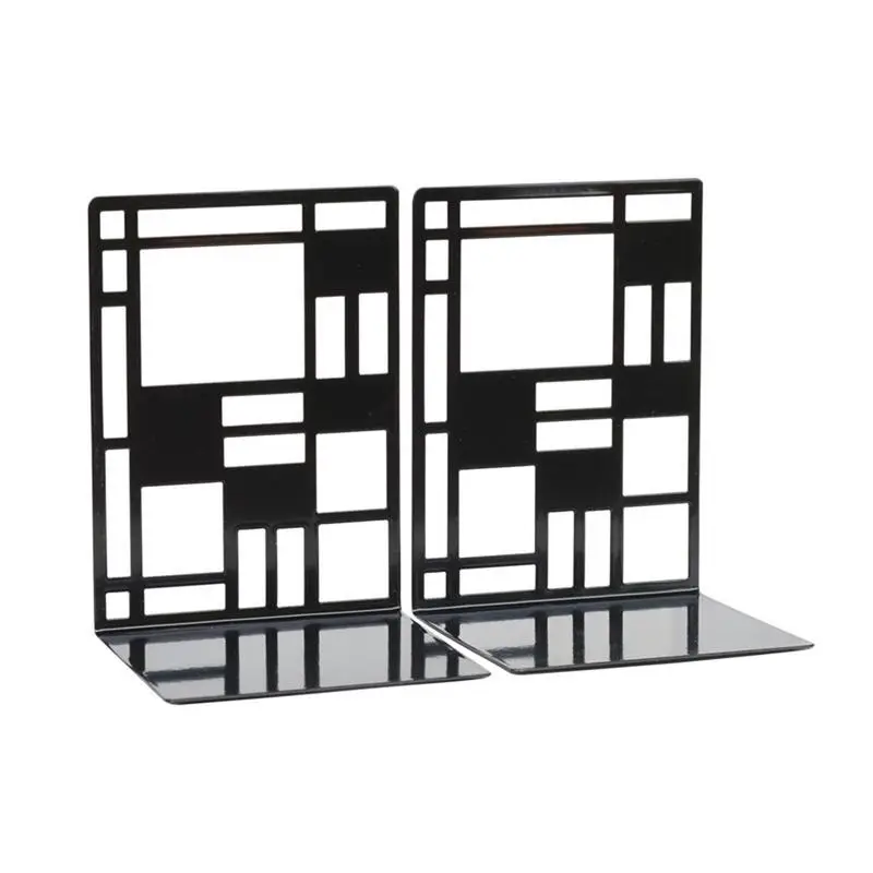 

1 пара декоративных пустотелых книг с металлическими концами, Поддерживает тяжелые черные книжные концы для полки, настольного стола, офиса, дома, школы