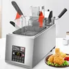8L Electric Frying Pan Commercial Single-cylinder Timed French Fries Intelligent Automatic Lifting Large-capacity Fryer Electric 2