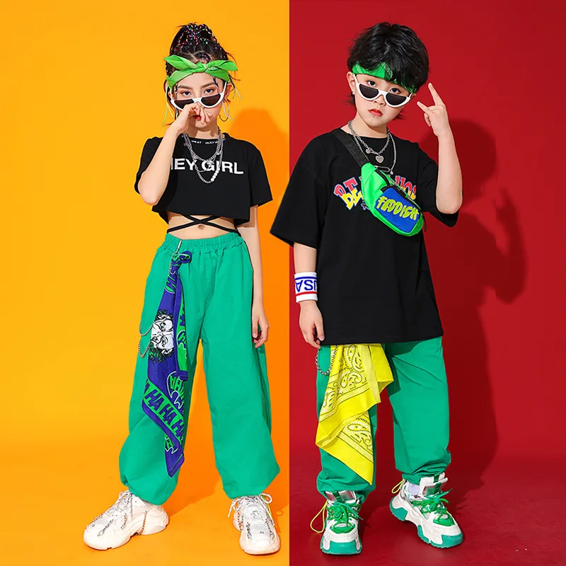 

Fashion Hip Hop Dance Clothing Long Sleeved Loose Pants Street Dance Outfits Jazz Performance Costumes Stage Rave Wear