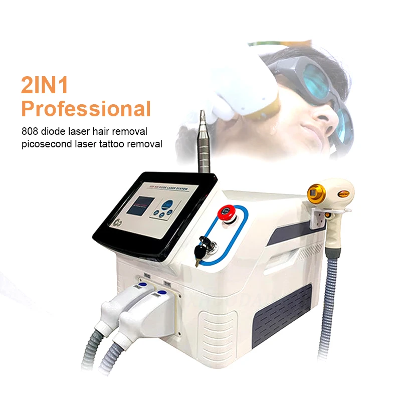 2 in 1 808 diode Laser permanent hair removal q switched nd yag portable picosecond laser tattoo removal machine