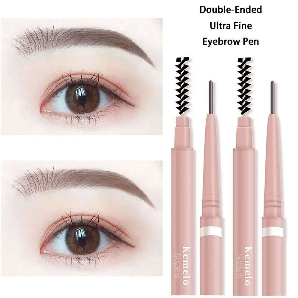 

Ультратонкий двухсторонний карандаш для бровей 1,5 мм, устойчивый к поту с кисточкой, инструменты для макияжа, профессиональная косметика для глаз для начинающих