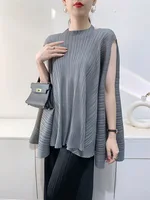 Miyake plissé grande taille T-shirt Niche Design Sense hauts femmes 2025 été haut de gamme ample plissé à manches courtes T-shirt femmes 6