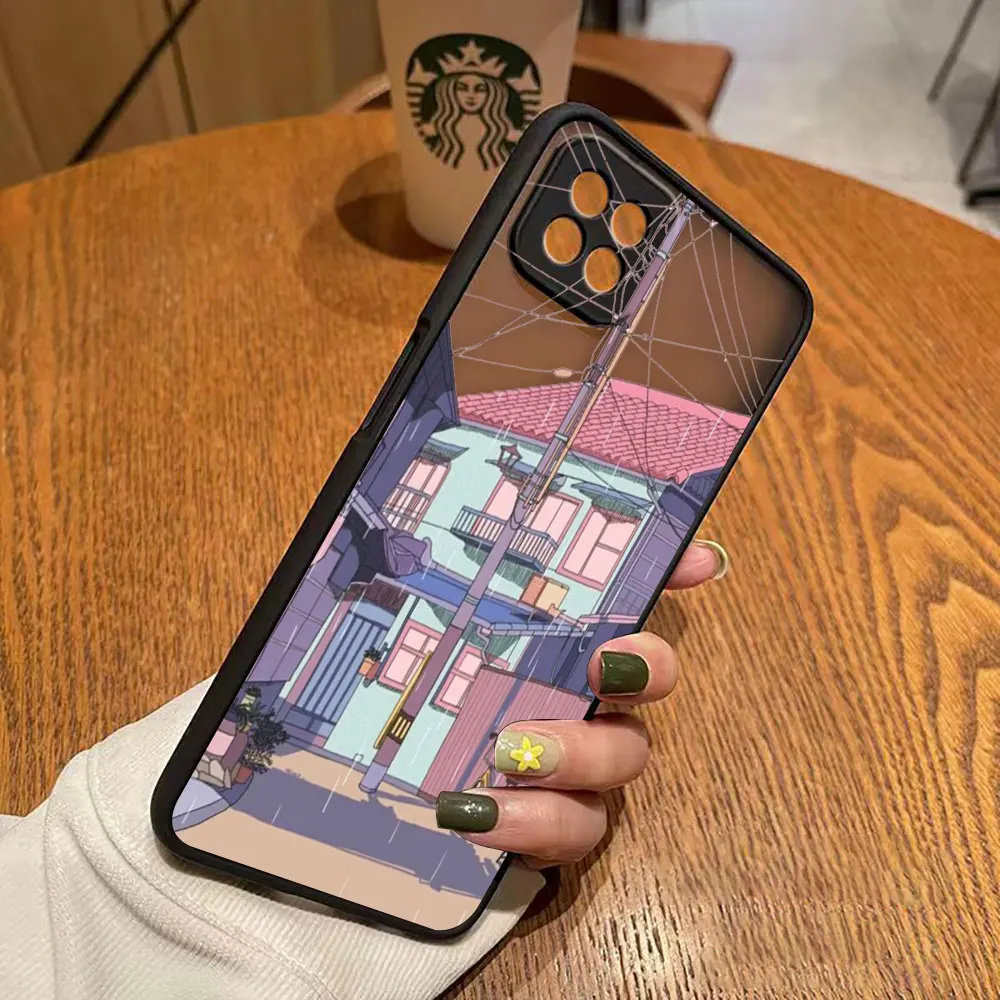 thumbnail image 1 of Funda mate para OPPO A97 A96 A95 A94 A93 A92 A78 A74 A73 A72 A57 A55 A54 4G 5G funda Anime japonés pintado a mano paisaje de casa, 1 of 5