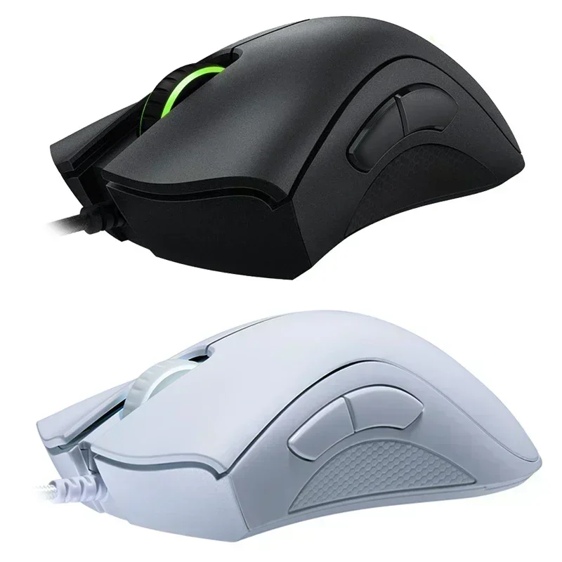 Razer DeathAdder 필수 유선 게이밍 마우스, 노트북 PC 게이머용 6400DPI 광학 센서, 5 개의 독립 버튼