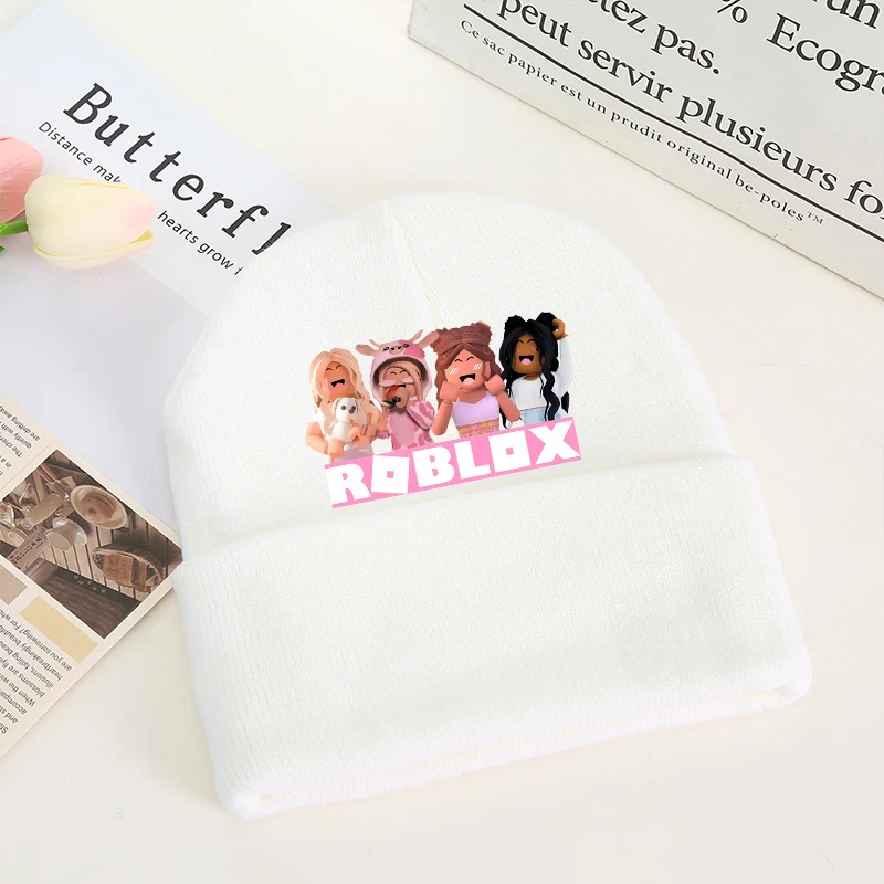 Kids Knitted Hats Roblox Baby Boys Girls Knitted Hat Letter A-Z Winter Soft Warm Cartoon Children Caps Hats Beanie Bonnet Christmas Gift