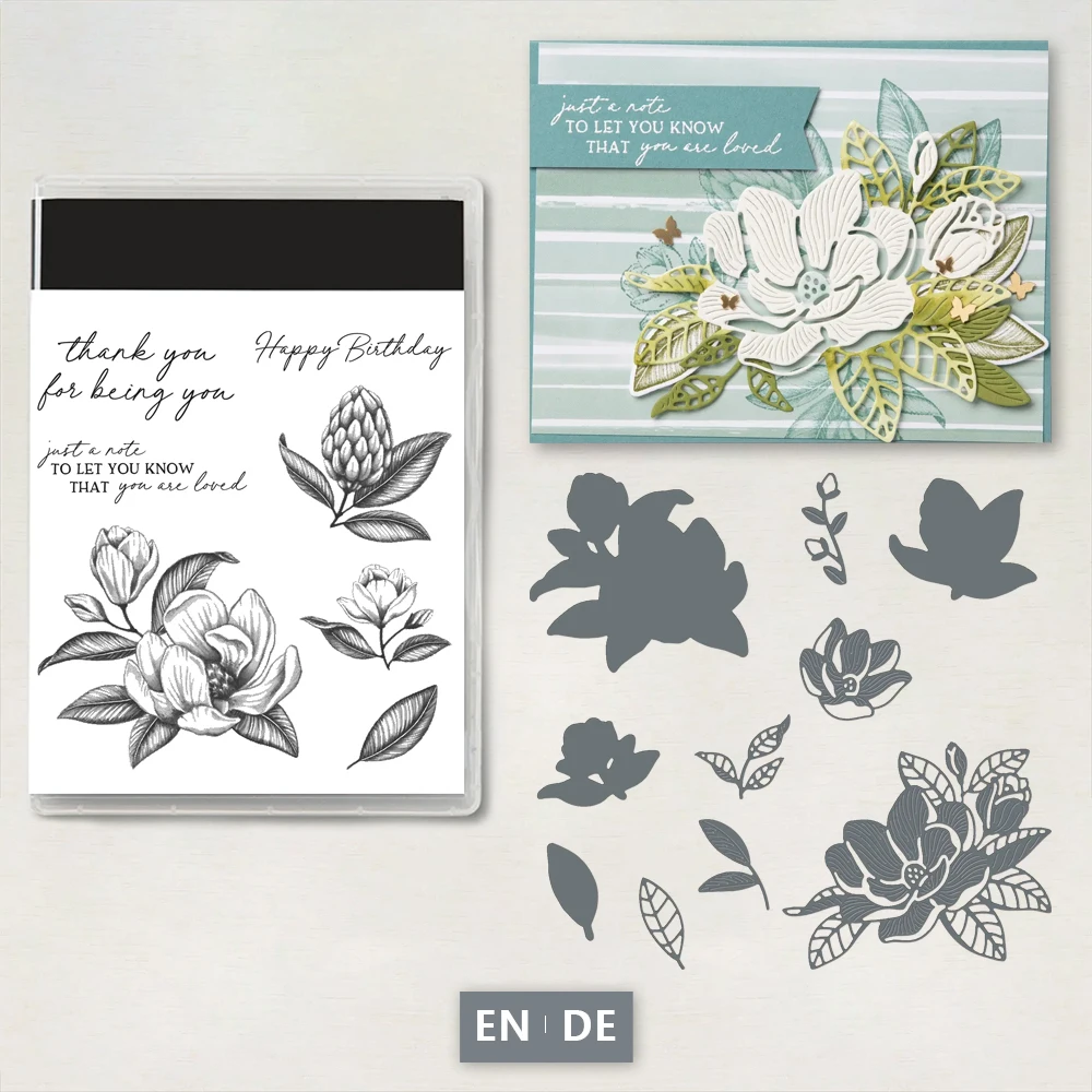 

MP899 Spring Flowers Clear Stamp Cutting Dies DIY Scrapbooking Supplies Silicone Stamps Metal Dies For Cards Albums Crafts Decor