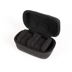 Luxury Multi - Slot Watch Travel Case with Plush Red Lining (Black 2 Slots)