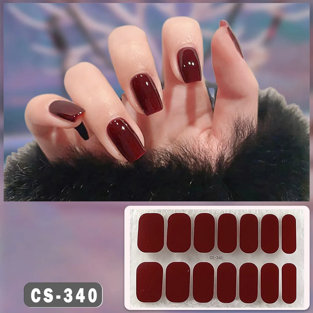 Full Cover Nail Sticker Self-Adhesive DIY Manicure Nail Decal Full Wraps 3D Glitter Foil Waterproof