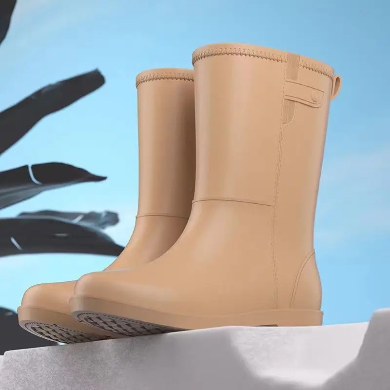 Women's Rain Boots Free Shipping Thick Sole Non Slip High Top Waterproof Work Boots Thickened Were Resistant Protective Boots