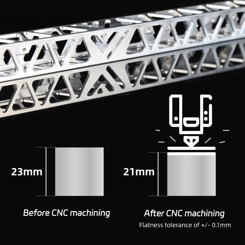 Mellow Custom Vzbot X-gantry Rail Square Tube Leve Alta Nivelamento Adequado para Impressora 3d Vzbot 235 330 - Imagem 3