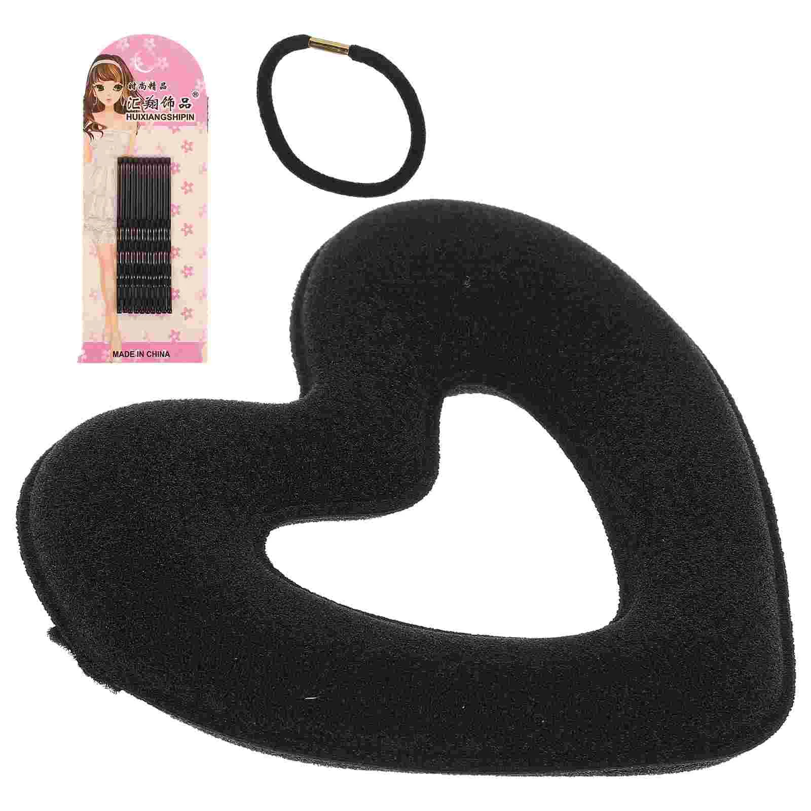 

Hair Donut Heart Shape Donut Heart Shape Hair Bun Maker (Black)
