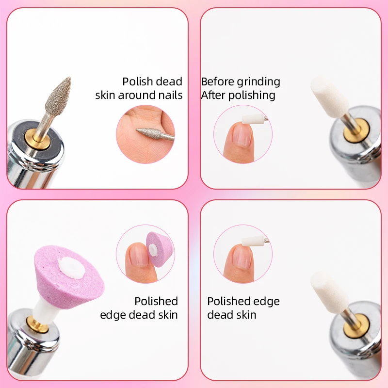 Electric Nail Polisher Drill Bits Professional Nails Grinding Polishing Dead Skin Removal Art Sanding File Pen Manicure Machine 5