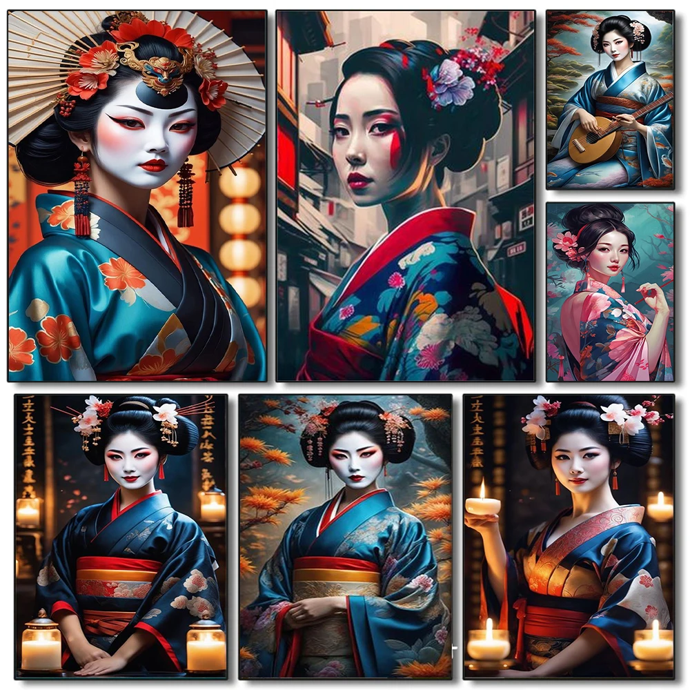 

Винтажные японские картины гейши для гостиной домашний декор Аниме Сексуальная девушка холст живопись настенное искусство в эстетике