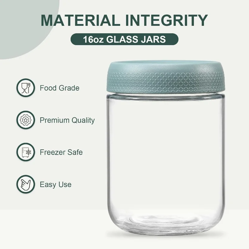 Glass Sealed Jar Kitchen Refrigerator Storage Jar Leak-Proof Food Storage Container Milk Fruit Coffee Fresh-keeping Jar with Lid 6
