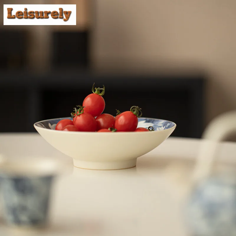 Soda Glazed Yuan Blue And White Ceramic Pot Bearing Holder Teapots Support Dry Bubble Table Tea Tray Coasters Tea Ceremony Gift