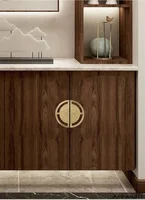 ใหม่จีนทองเหลืองคู่จับฮาร์ดแวร์เฟอร์นิเจอร์ดึงตู้ลิ้นชักอุปกรณ์ครัวห้องนอนตู้เสื้อผ้า Handle 3