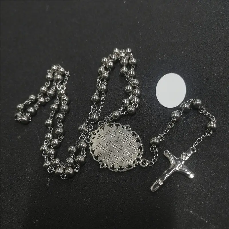 sublimation blank photo metal bead necklaces pendants hot tranfer printing consumable 10pcs/lot 3
