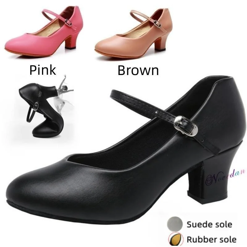 

Black/Pink/Brown Latin Dance Shoes Women Tango Salsa Girls Modern Ballroom/Outdoor Teacher Dance Shoes 5cm Leather Dance Sneaker