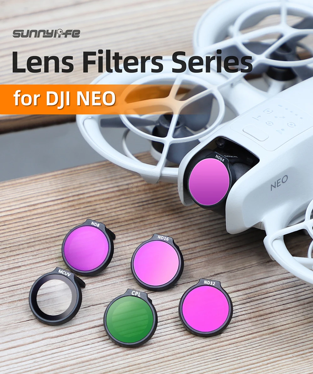 Description Picture 2 of itemDrones Lens Filters For DJI Neo ND Filter Set CPL UV ND8 ND16 ND32 ND64 Camera Filters Kit For DJI Neo Accessories